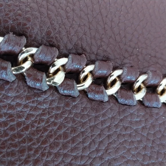 BCBG Paris Faux Brown Leather Shoulder Bag Tote - Picture 4 of 14